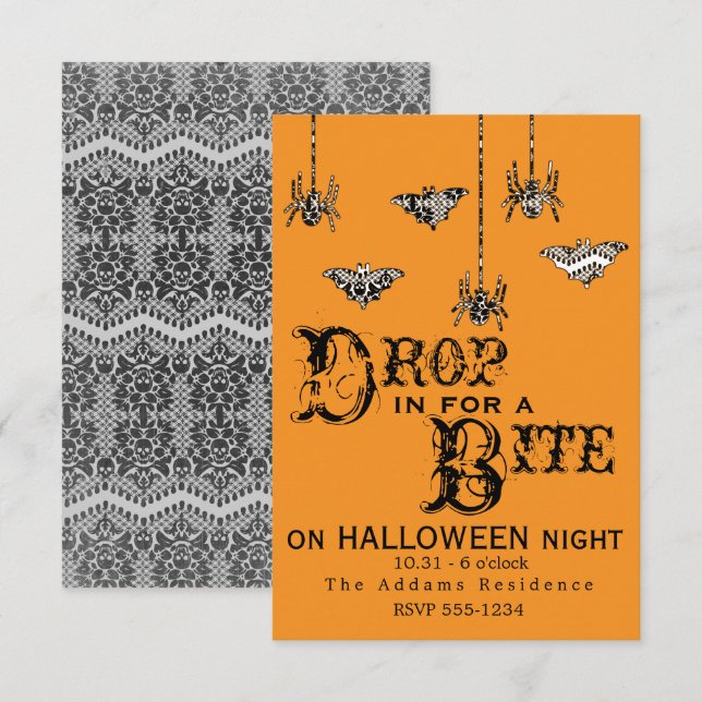 Déposez pour un Bite - Elegant Spider Invitation (Devant / Derrière)