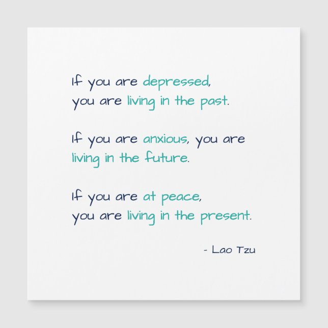 Depression Angst bei Peace Life Quote Magnet Card (Vorderseite)
