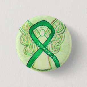 Depression Awareness Angel Ribbon Button