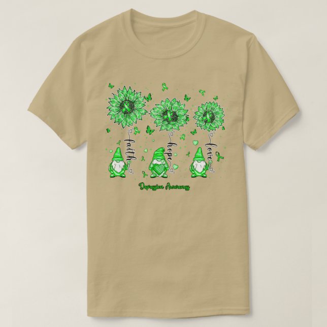 Depression Awareness gnome Glaube Hoffnung Sonnenb T-Shirt (Design vorne)