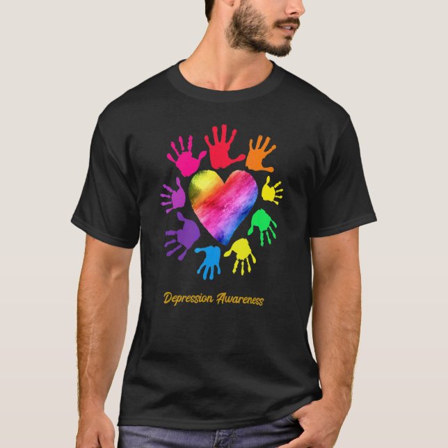 Depression Awareness Hands Depression T-Shirt (Vorderseite)