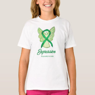 Depression Awareness Ribbon Angel Art T - Shirt