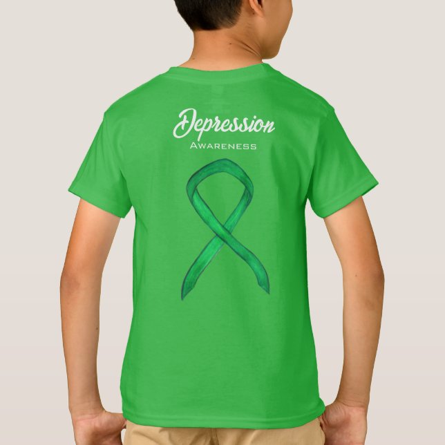 Depression Awareness Ribbon Custom Art TShirt (Rückseite)