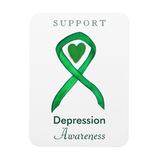 Depression Awareness Ribbon Herz Art Magnet (Vertikal)