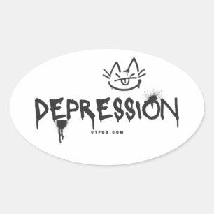 Depression_CTFOD Sprach-Aufkleber Ovaler Aufkleber