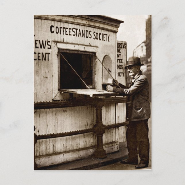 Depression Era One Penny Coffee Stand Postkarte (Vorderseite)