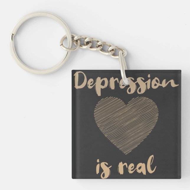 Depression ist real schlüsselanhänger (Vorderseite)