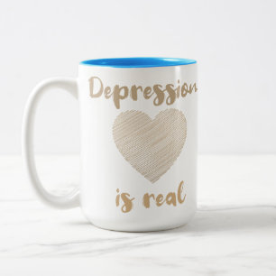 Depression ist real zweifarbige tasse