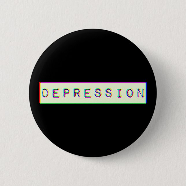 Depression Old TV Screen Style Button (Vorderseite)