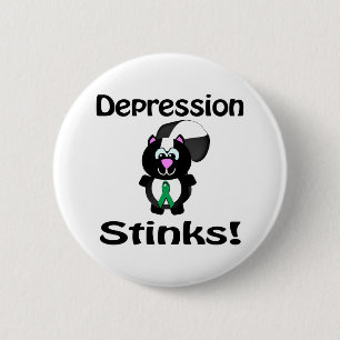 Depression stinkt Skunk Awareness Design Button