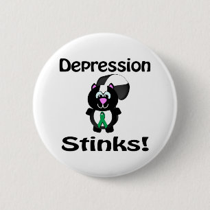 Depression stinkt Skunk-Bewusstseins-Design Button