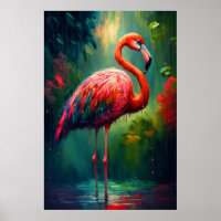 Dépression tropicale - Poster Flamant rose Imprime