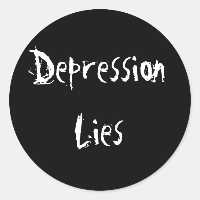 Depressionen bleiben hängen runder aufkleber (Vorderseite)