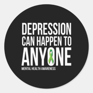 Depressionen können im Bewusstsein jeder psychisch Runder Aufkleber