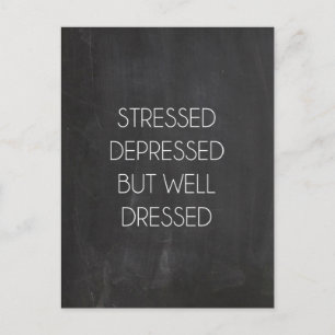 Depressiv, aber gut gekleidet postkarte
