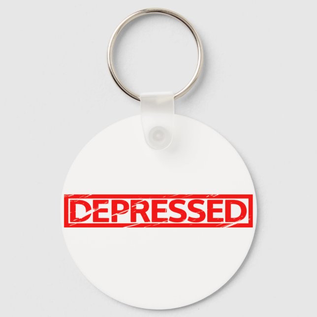 Depressive Briefmarke Schlüsselanhänger (Vorderseite)