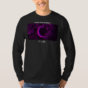 Depressive Lila Moon Vaporwave ästhetische Goth T-Shirt