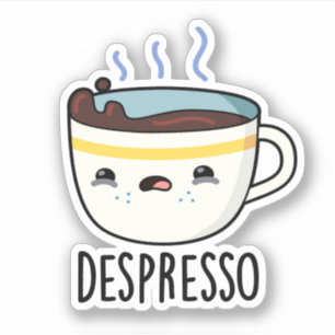 Depresso Funny Sad Espresso Kaffeepause Aufkleber
