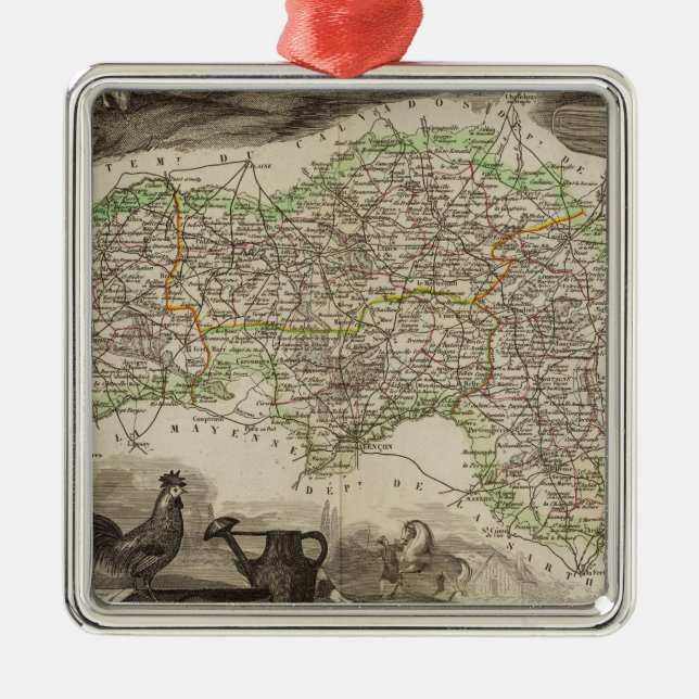 Dept. De L'Orne Silbernes Ornament (Vorne)