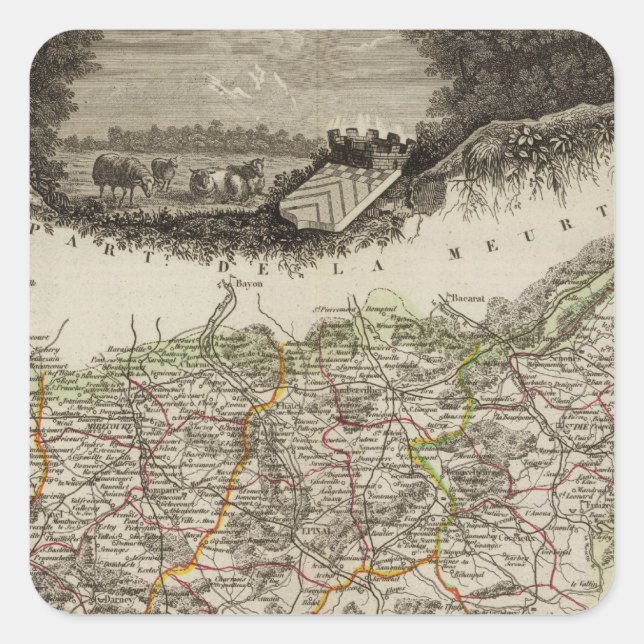 Dept Des Vosges Quadratischer Aufkleber (Vorderseite)