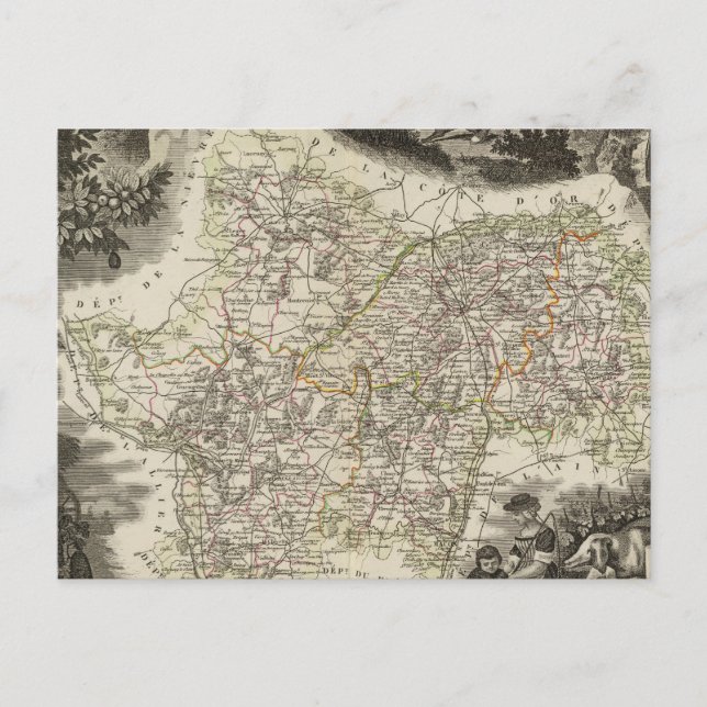 Dept Saone et Loire Postkarte (Vorderseite)