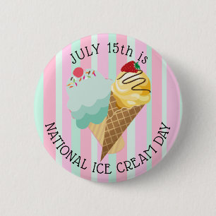 Der 15. Juli ist der Knopf "Nationaler Eiskremstag Button