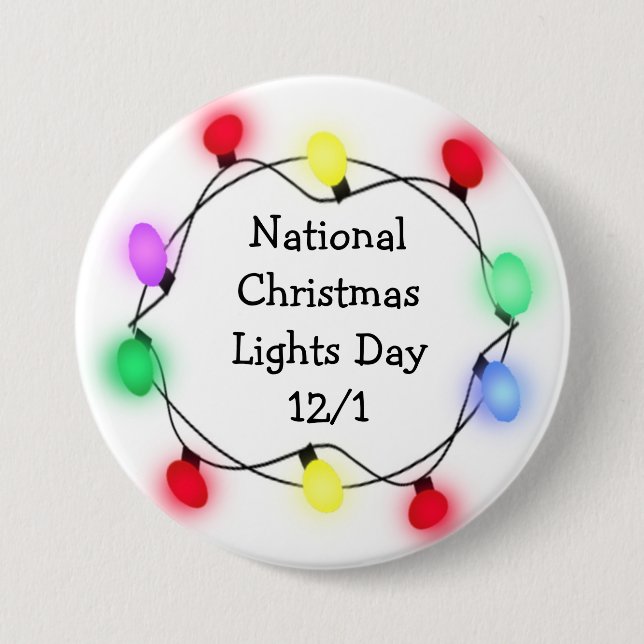 Der 1. Dezember ist der Tag der Weihnachtsbeleucht Button (Vorderseite)