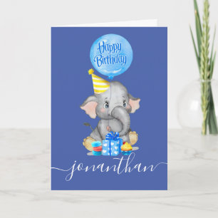 Der 1. Geburtstag unseres kleinen Elefanten Karte