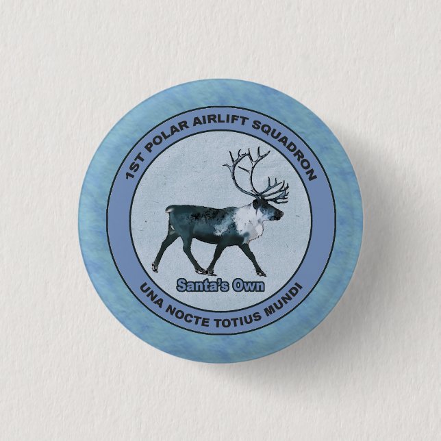 Der 1. Polar Airlift-Sqdn des Weihnachtsmanns - ge Button (Vorderseite)