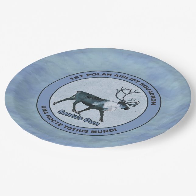 Der 1. Polar Airlift-Sqdn des Weihnachtsmanns - ge Pappteller (Schrägansicht)