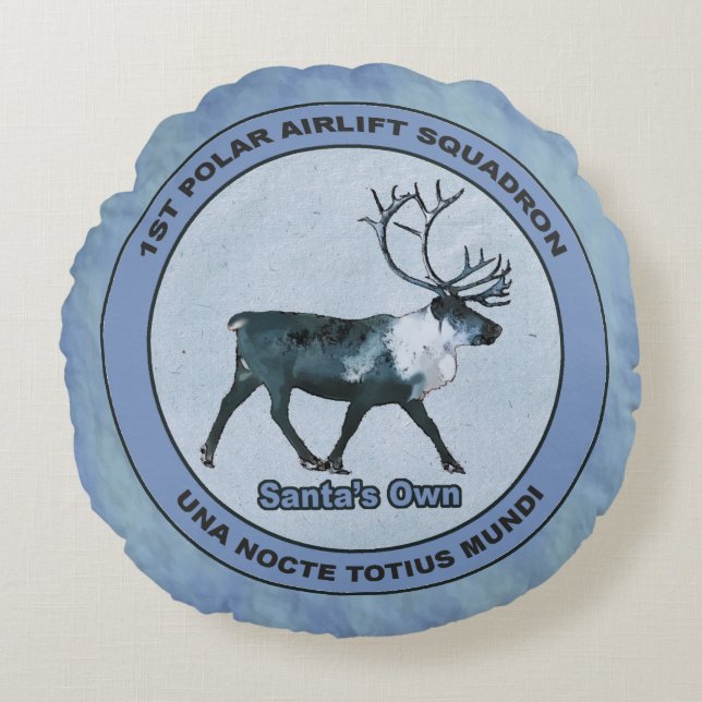 Der 1. Polar Airlift-Sqdn des Weihnachtsmanns - ge Rundes Kissen (Vorderseite)