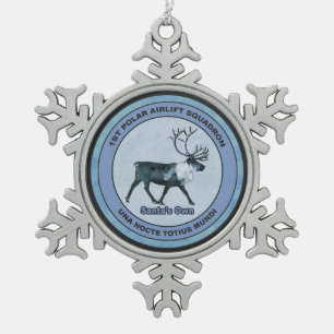 Der 1. Polar Airlift-Sqdn des Weihnachtsmanns - ge Schneeflocken Zinn-Ornament