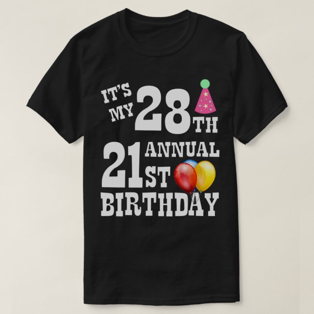 Der 28. Geburtstag T-Shirt (Design vorne)