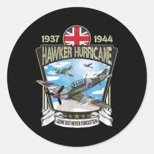 Der 2. Weltkrieg in British Aircraft: Hawker Hurri Runder Aufkleber