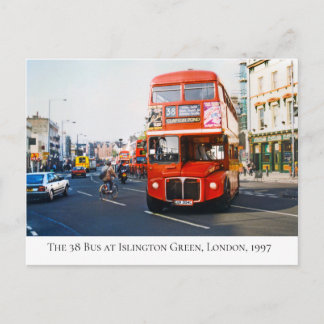 Der 38-Bus von Islington Green im Frühjahr 1997 Postkarte