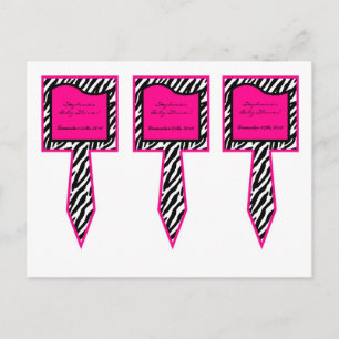 Der 3 Schalen-Kuchen wählt Pinkzebra-Druck aus Einladungspostkarte