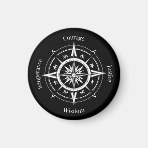 Der 4 stoischen Tugenden Kompass Magnet