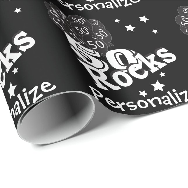 Der 50 Felsen-Geburtstag | personifizieren Geschenkpapier (Rolleneckpunkt)