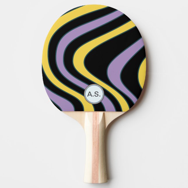 Der "60er Style #2 mit Monogramm Tischtennis Schläger (Vorderseite)