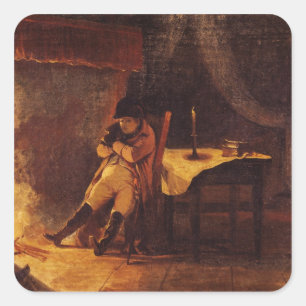 Der Abend des Kampfes von Champaubert, 1814 Quadratischer Aufkleber