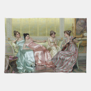 Der Abend von Vittorio Reggianini Geschirrtuch