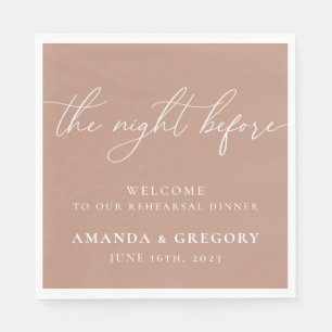 Der Abend vor der Hochzeit Probe Empfang Serviette