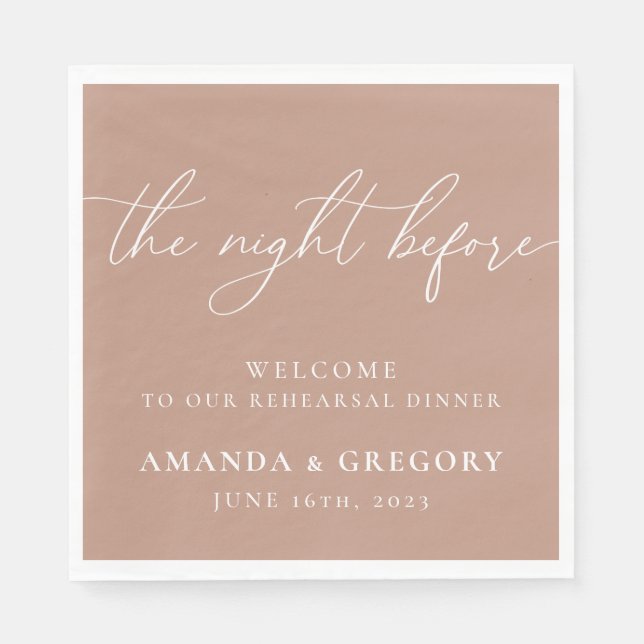 Der Abend vor der Hochzeit Probe Empfang Serviette (Vorderseite)