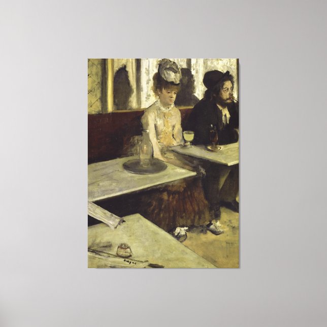 Der Absinthe Drinker oder L’Absinthe von Edgar Deg Leinwanddruck (Vorderseite)