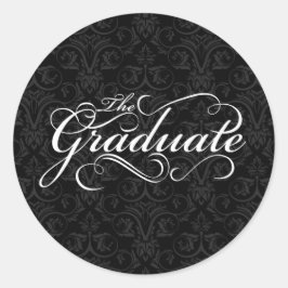 Der Absolvent, elegant schwarz Runder Aufkleber
