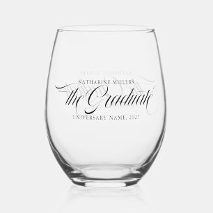 Der Absolvent Schriftart Personalized Weinglas Ohne Stiel
