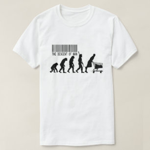 Der Abstieg des Menschen Lustige Evolutionsparodie T-Shirt