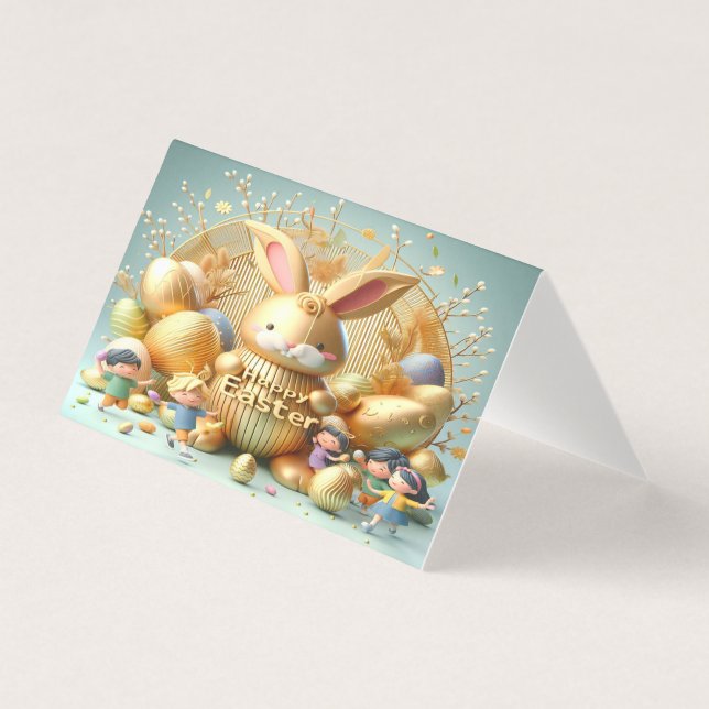 Der Abstrakte goldene Osterhase (Vorderseite)