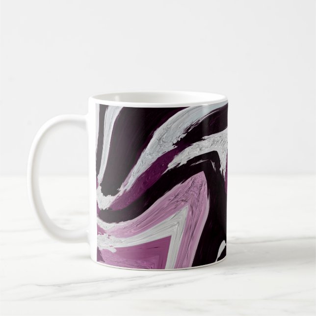 Der abstrakte Hintergrund des Pinselstrichs. Kunst Kaffeetasse (Links)