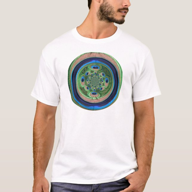 Der abstrakte T - Shirt der Pfau-Männer (Vorderseite)
